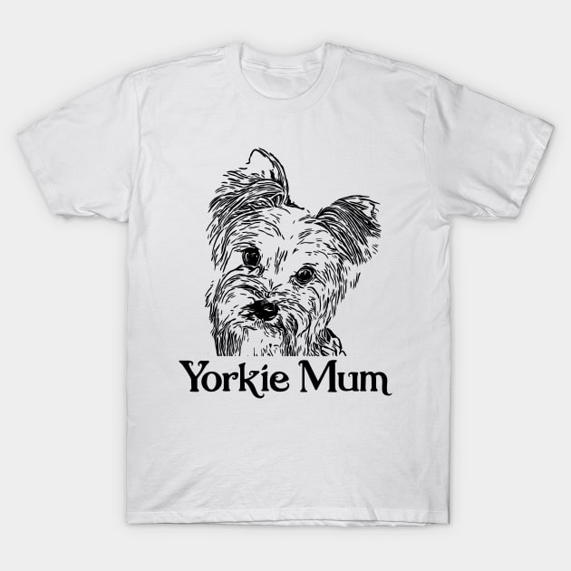 Yorkshire Terrier Black Print Artwork T-Shirt by NikkiBear67